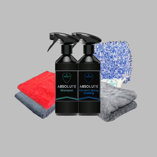 Wash & Protect - Compleet autopoets pakket voor reinigen en beschermen. Bevat shampoo, droogdoek en beschermende spray voor een glanzende en goed onderhouden lak. Bestel nu bij Absolute Car Care!